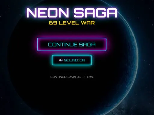 Neon Saga Tic Tac Toe: 69 Level War
